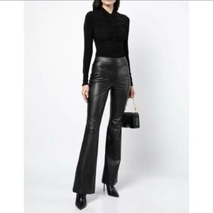SPANX Black Flare Faux Leather Pants